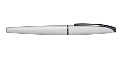 ATX Brushed Chrome Rollerball Pen with textured body and black clip on Tampa Home & Garden Store
