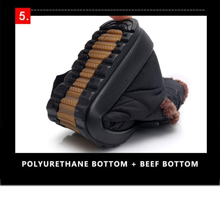 Non-Slip Snow Boots Stevvex black winter boots with warm lining and polyurethane bottom on Tampa Home & Garden Store