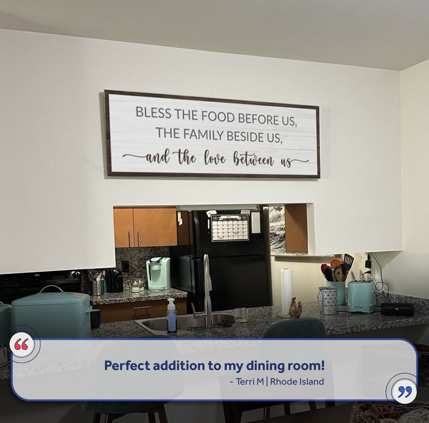 Canvas sign Bless The Food Before Us And The Love Between Us Sign II by Tailored Canvases on Tampa Home & Garden Store