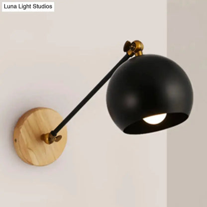 Nordic Black and Brass Spherical Wall Light