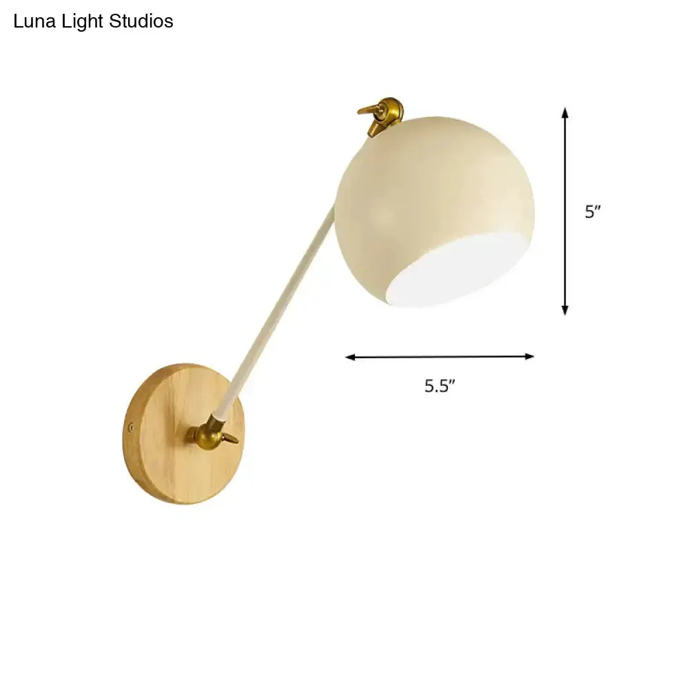 Nordic Black and Brass Spherical Wall Light