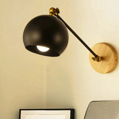 Nordic Black and Brass Spherical Wall Light