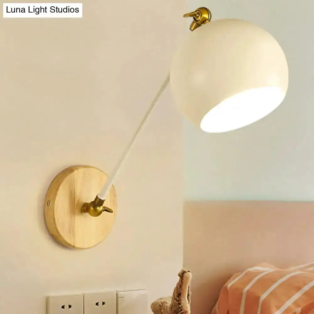 Nordic Black and Brass Spherical Wall Light