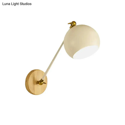 Nordic Black and Brass Spherical Wall Light