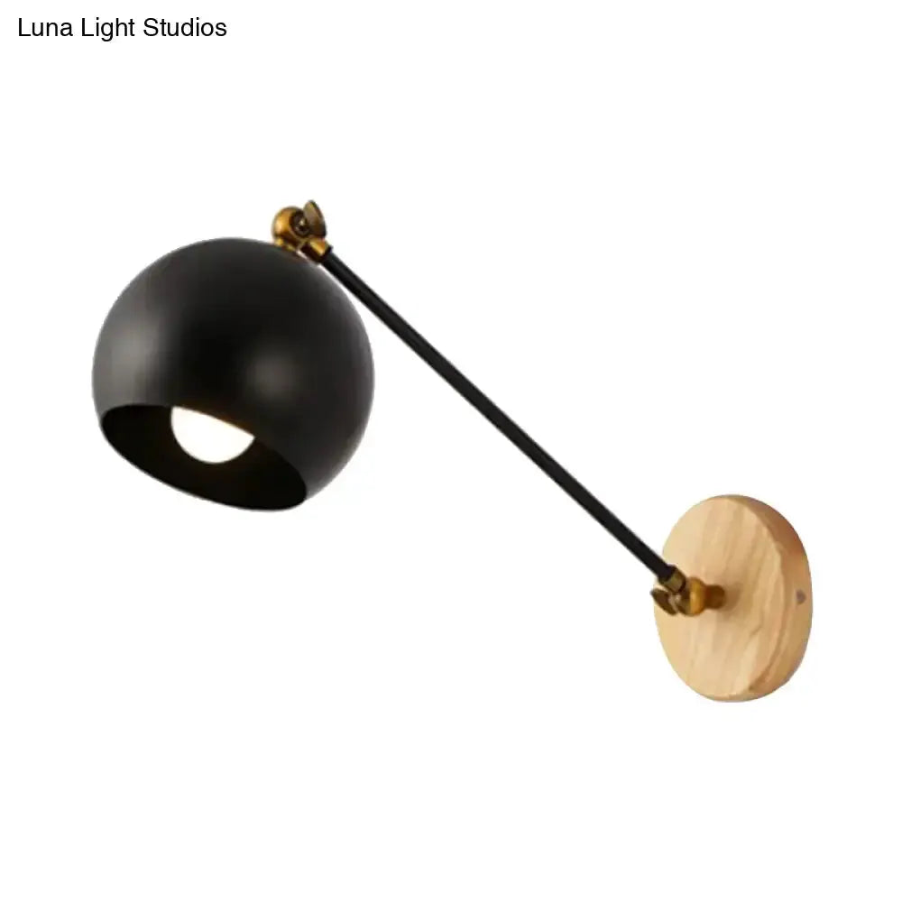 Nordic Black and Brass Spherical Wall Light