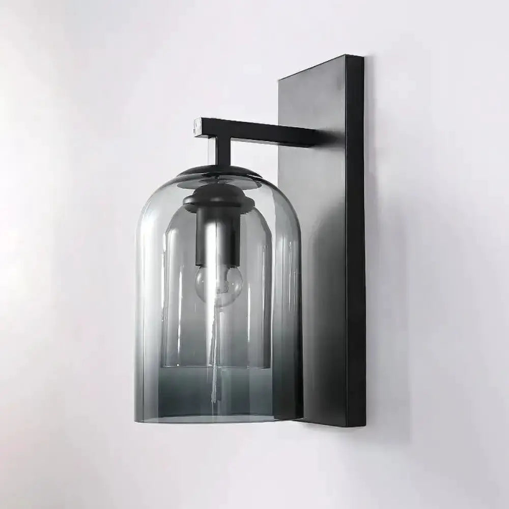 Nordic Black Smoked Glass Dome Wall Lamp Sconce