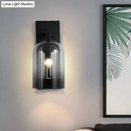 Nordic Black Smoked Glass Dome Wall Lamp Sconce