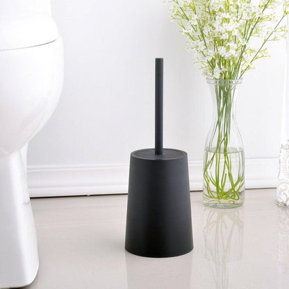 Nordic ceramic toilet brush and steel holder by Stevvex, black matte finish on Tampa Home & Garden Store