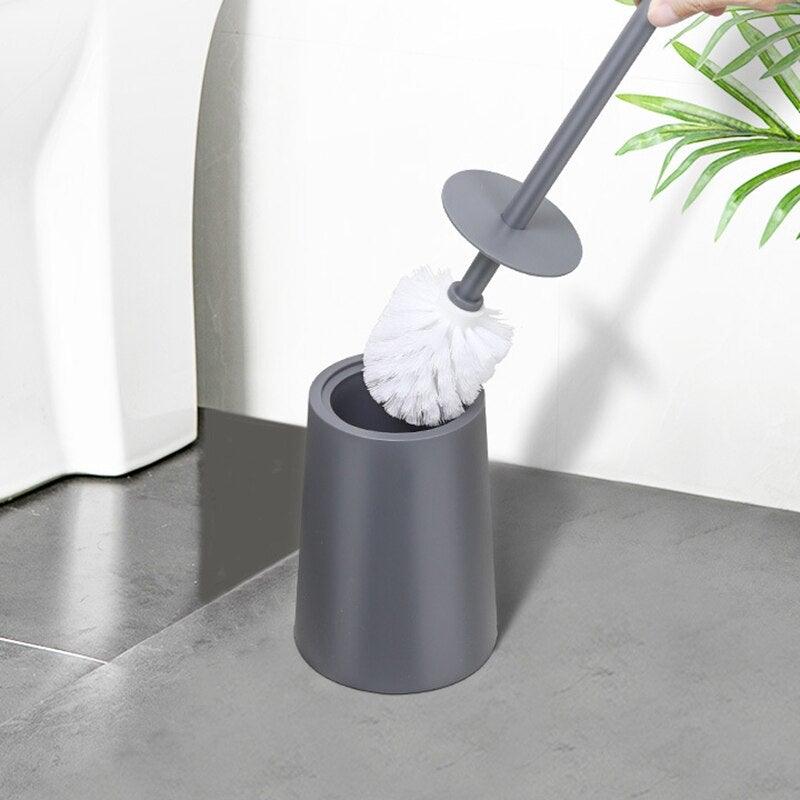 Nordic ceramic toilet brush with steel holder in gray by Stevvex on Tampa Home & Garden Store