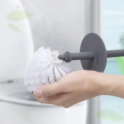 Nordic Ceramic Toilet Brush and Steel Holder by Stevvex, steel mount with white bristle brush on Tampa Home & Garden Store
