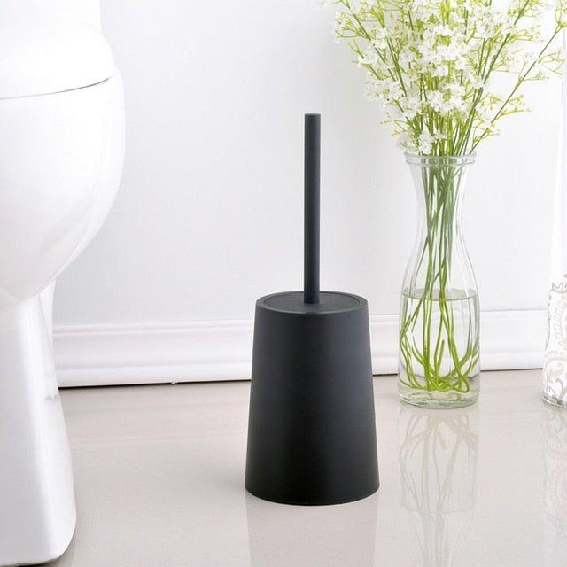 Nordic ceramic toilet brush with steel holder in black matte by Stevvex on Tampa Home & Garden Store