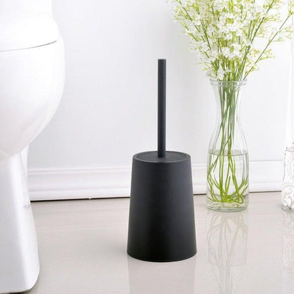 Nordic ceramic toilet brush with steel holder in black matte by Stevvex on Tampa Home & Garden Store