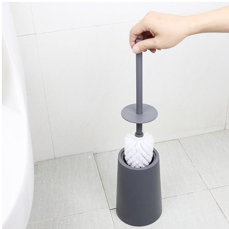 Nordic ceramic toilet brush and steel holder in dark grey Stevvex ST50DE5473PKO on Tampa Home & Garden Store