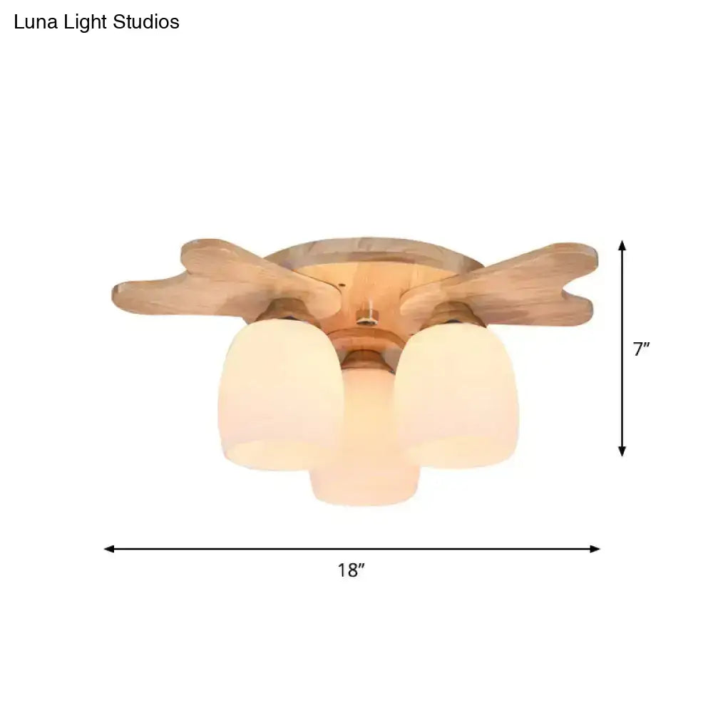 Cream Glass Bell Ceiling Light by Decorbites, flush mount with cream glass shades on Tampa Home & Garden Store