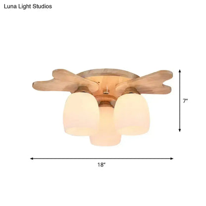 Cream Glass Bell Ceiling Light by Decorbites, flush mount with cream glass shades on Tampa Home & Garden Store
