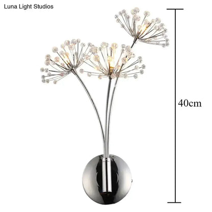 Nordic Crystal Flower Chrome Wall Lamps Bedroom