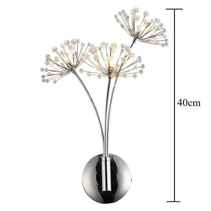 Nordic Crystal Flower Chrome Wall Lamps Bedroom