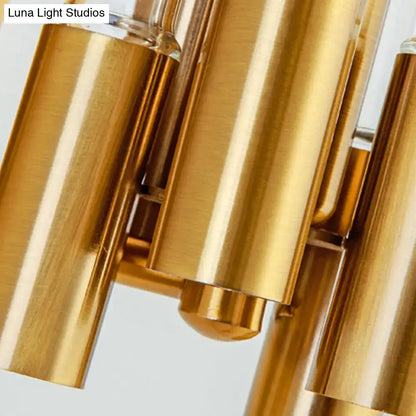 Gold Tube Wall Lamp with polished brass finish and stacked cylindrical tubes, Decorbites on Tampa Home & Garden Store