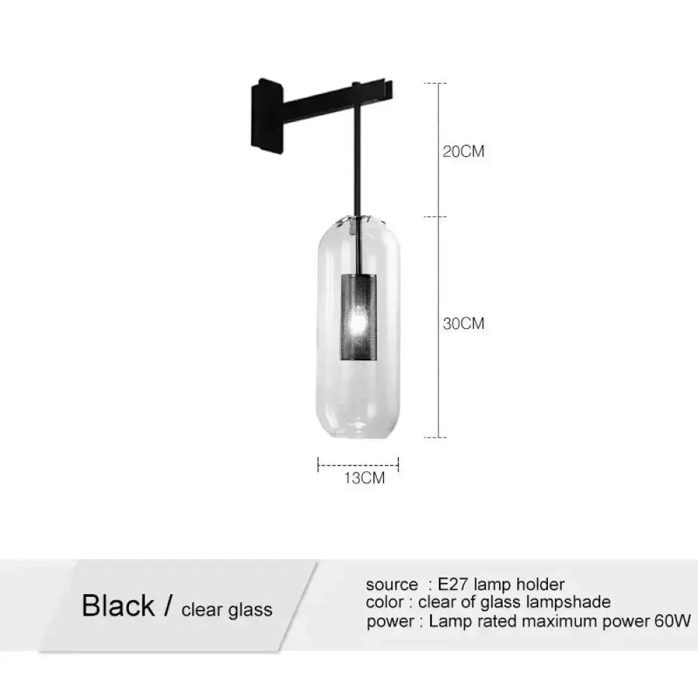Nordic Modern Decor Brass and Glass Wall Lamp