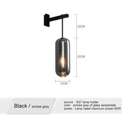 Nordic Modern Decor Brass and Glass Wall Lamp
