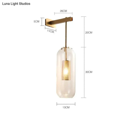 Nordic Modern Decor Brass and Glass Wall Lamp