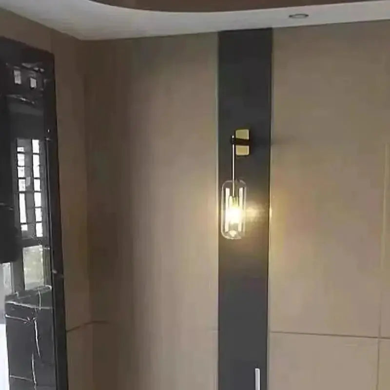 Nordic Modern Decor Brass and Glass Wall Lamp