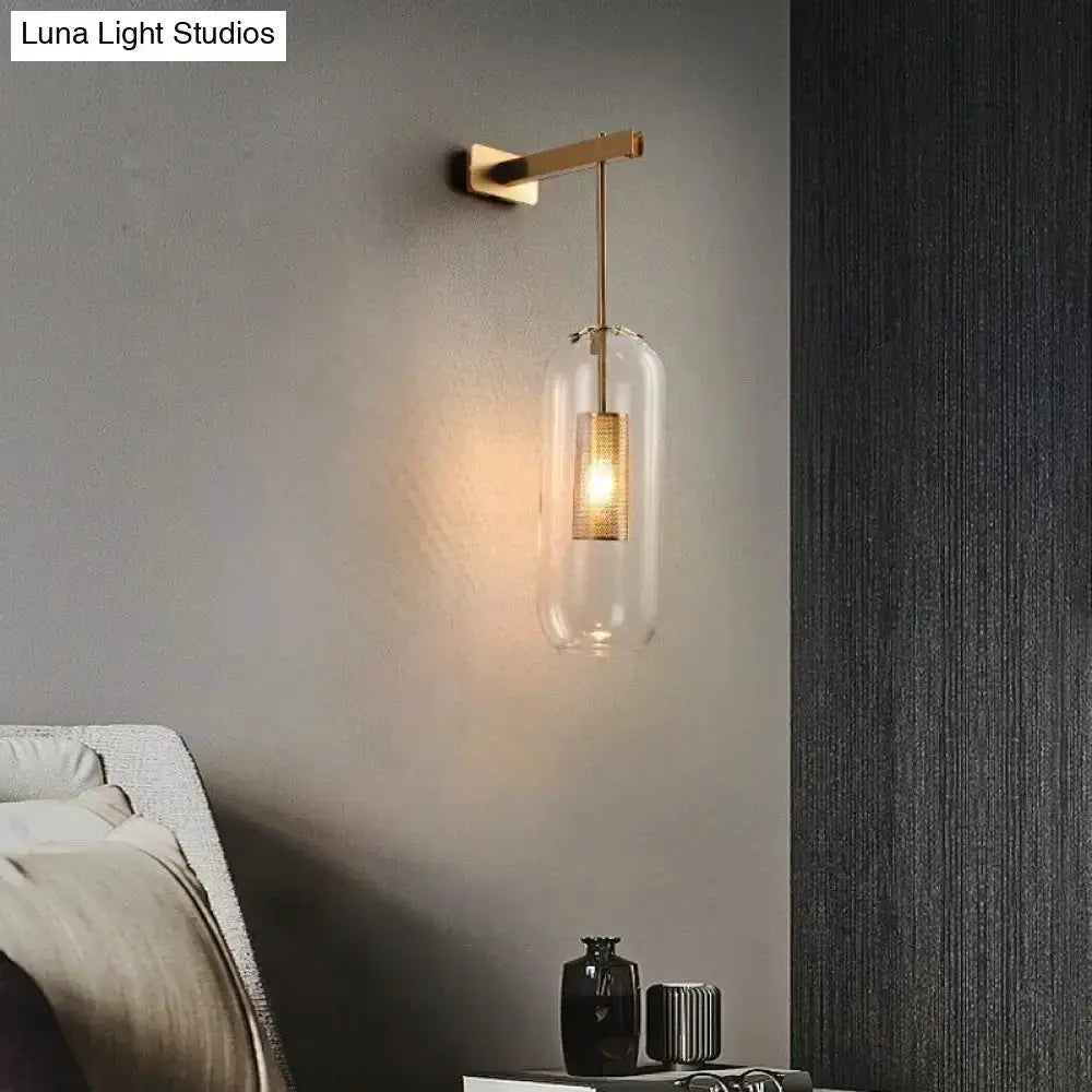 Nordic Modern Decor Brass and Glass Wall Lamp