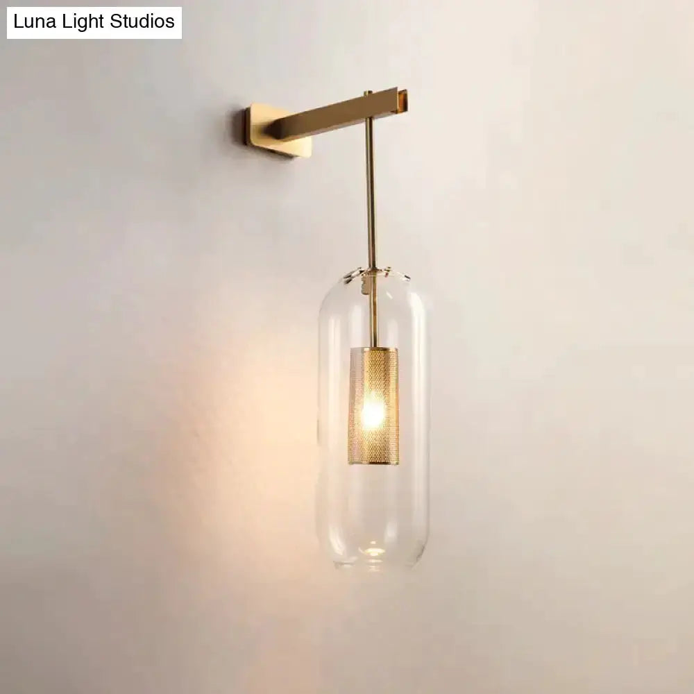 Nordic Modern Decor Brass and Glass Wall Lamp