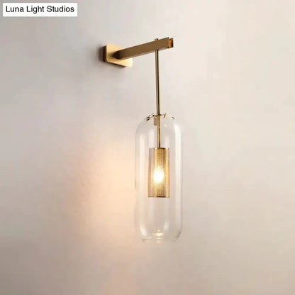 Nordic Modern Decor Brass and Glass Wall Lamp