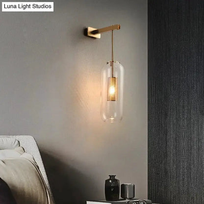 Nordic Modern Decor Brass and Glass Wall Lamp