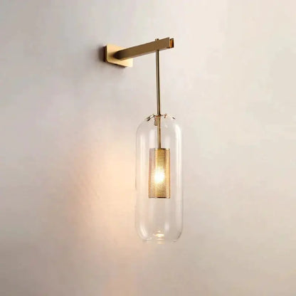 Nordic Modern Decor Brass and Glass Wall Lamp