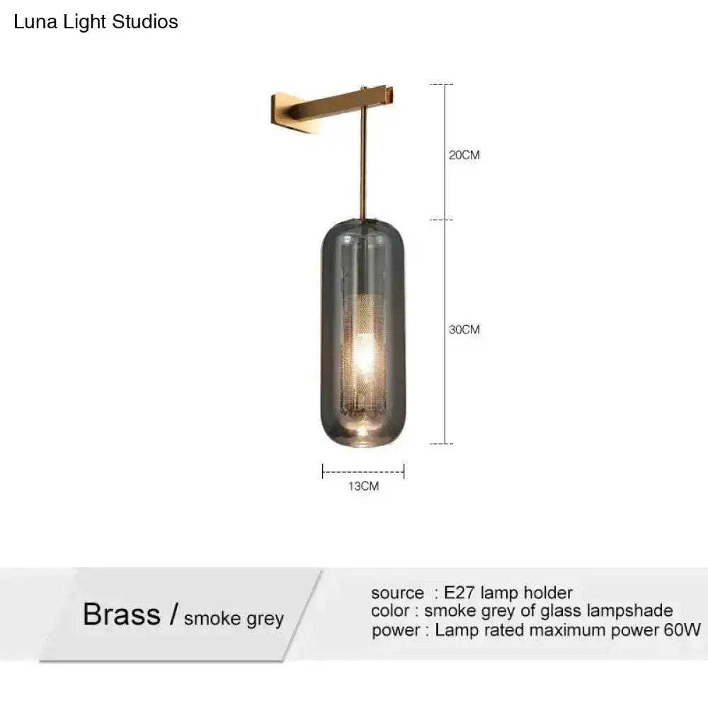 Nordic Modern Decor Brass and Glass Wall Lamp