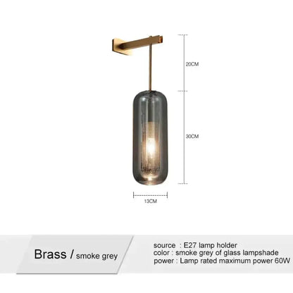 Nordic Modern Decor Brass and Glass Wall Lamp