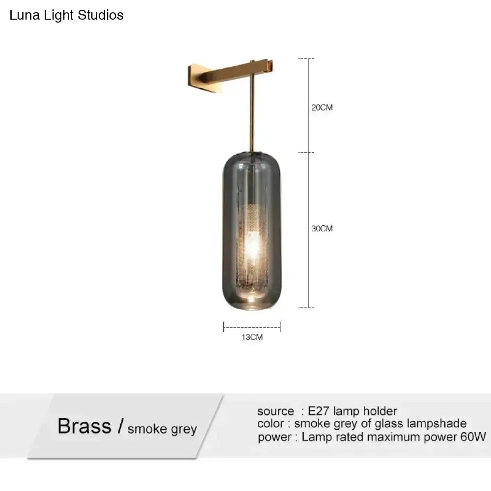 Nordic Modern Decor Brass and Glass Wall Lamp