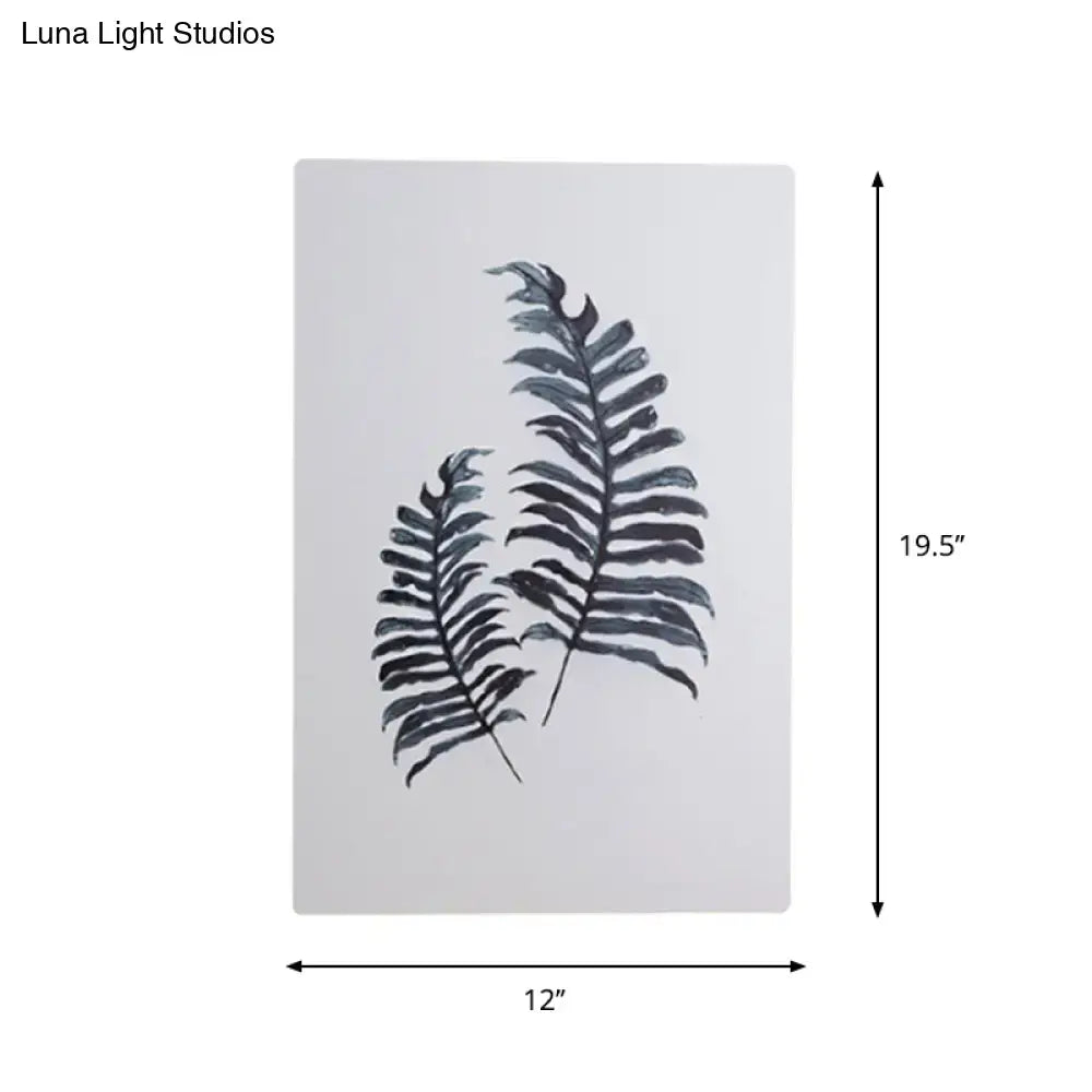 White Nordic Wall Sconce panel with black fern print, Decorbites, 12x19.5 in on Tampa Home & Garden Store