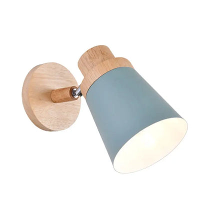Gray Wood Coolie Wall Light Decorbites bluegray shade wall mount on Tampa Home & Garden Store