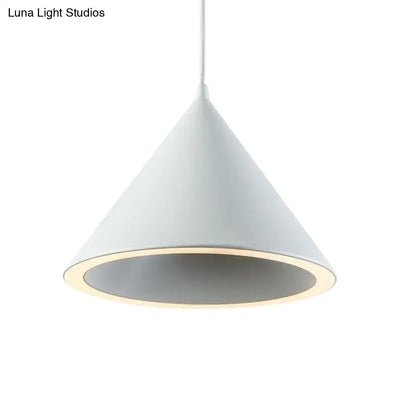 10"/12.5" Diameter 1 Light Conical Hanging Lamp Nordic Stylish Black/Blue Metal Pendant Light over Table
