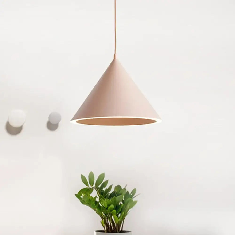 10"/12.5" Diameter 1 Light Conical Hanging Lamp Nordic Stylish Black/Blue Metal Pendant Light over Table
