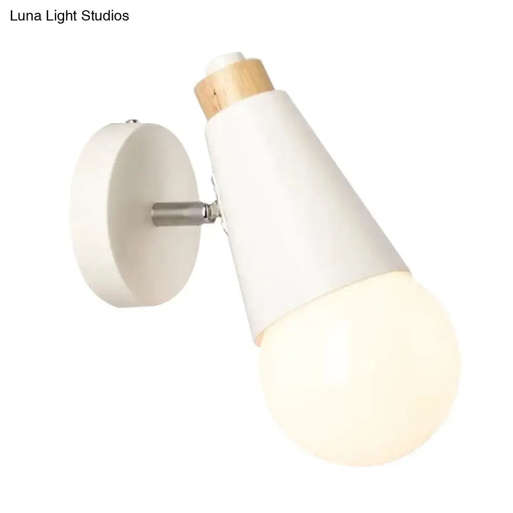 Bamboo Cone Wall Light by Decorbites with white cone shade and bamboo top, wall mount on Tampa Home & Garden Store