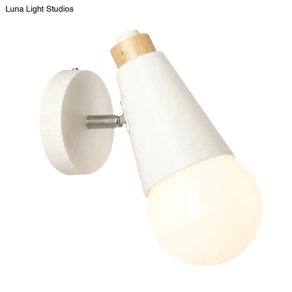 Bamboo Cone Wall Light by Decorbites with white cone shade and bamboo top, wall mount on Tampa Home & Garden Store