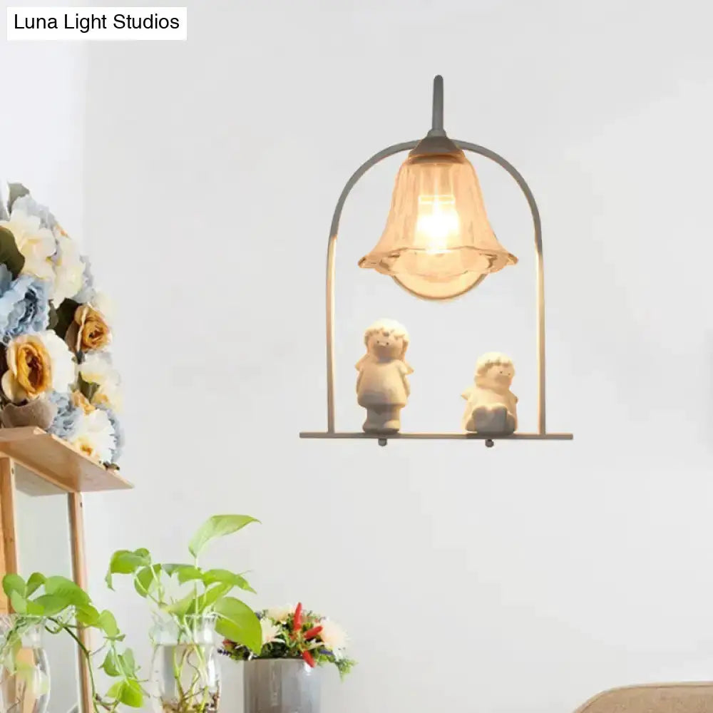 Nordic white arched frame flower glass pendant light by Decorbites for bedroom decor on Tampa Home & Garden Store