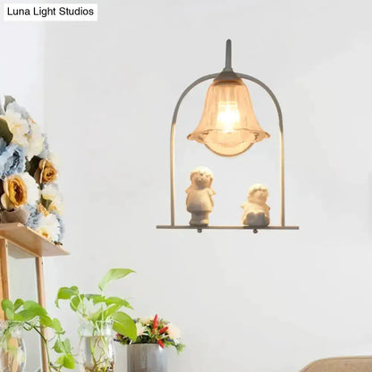 Nordic white arched frame flower glass pendant light by Decorbites for bedroom decor on Tampa Home & Garden Store