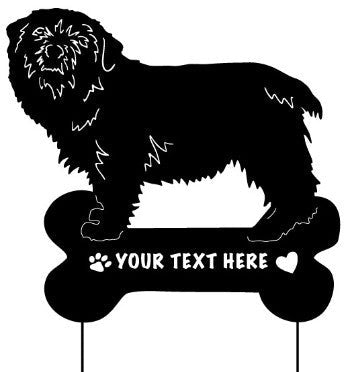 Norfolk Terrier garden stake in black with YOUR TEXT HERE Rustica Ornamentals on Tampa Home & Garden Store