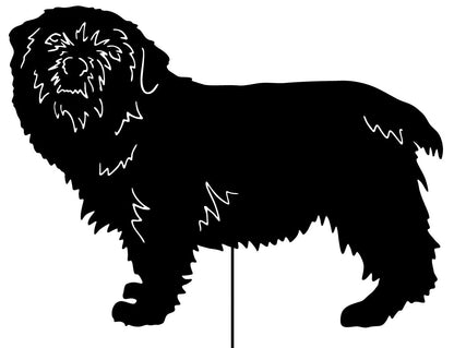 Norfolk Terrier garden stake silhouette black with stand, Rustica Ornamentals lawn ornament on Tampa Home & Garden Store