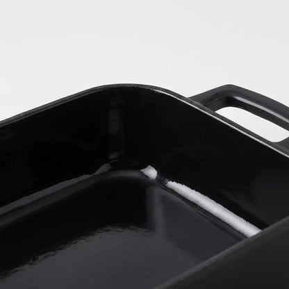 Alva Cookware enameled cast iron roasting pan 12x8 in with black glossy interior and sturdy side handles on Tampa Home & Garden Store