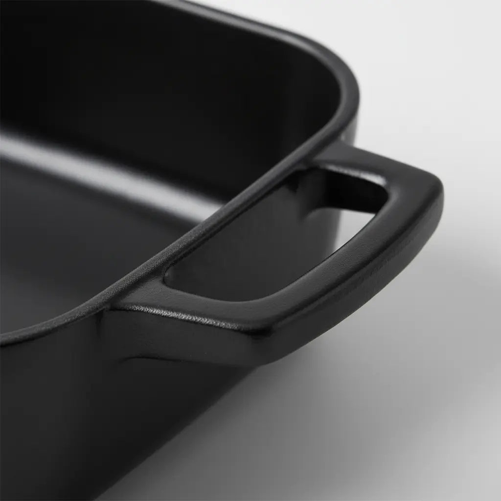 Enameled cast iron roasting pan 12x8 in black Alva Cookware on Tampa Home & Garden Store