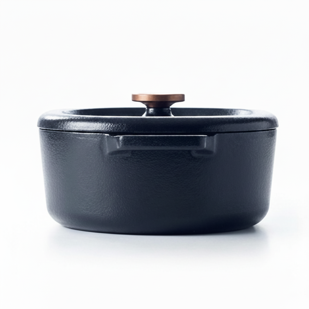 Enameled Cast Iron Oval Dutch Oven 6-Qt navy blue by Alva Cookware on Tampa Home & Garden Store