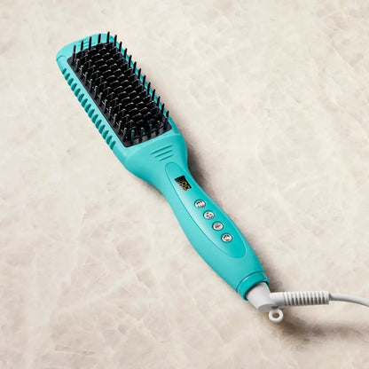 Moroccanoil Smooth Style ceramic heated hair brush teal with black bristles Nava Beauty on Tampa Home & Garden Store