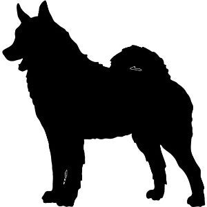 Norwegian Elkhound garden stake silhouette, black metal lawn ornament by Rustica Ornamentals on Tampa Home & Garden Store
