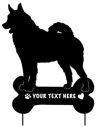 Norwegian Elkhound garden stake wall hanging silhouette with plaque by Rustica Ornamentals on Tampa Home & Garden Store